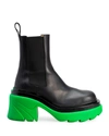 Bottega Veneta Leather Platform Chelsea Boots In Black Grass