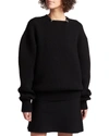 Bottega Veneta Black Shetland Wool Ring Sweater In Black