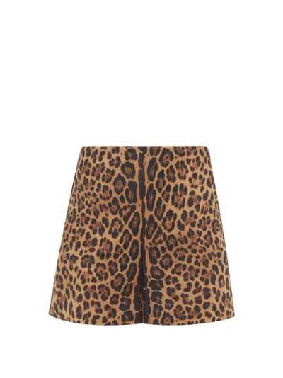 Valentino Leopard Print High-waisted Shorts In Multicolor