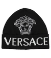 VERSACE 徽标提花羊毛便帽,P00588412