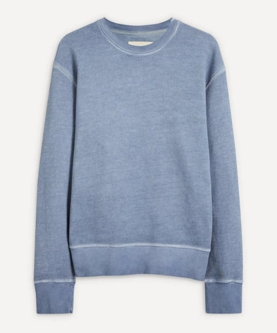 Folk Boxy Cotton-jersey Sweatshirt In Dusty Blue