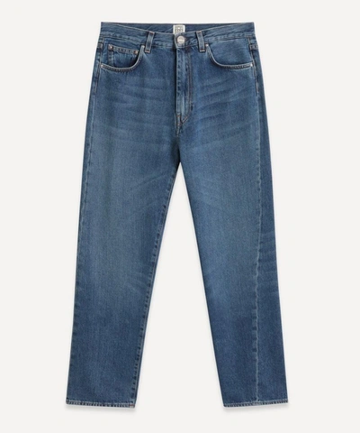 Totême Original Twisted Seam Cropped Jeans In Washed Blue
