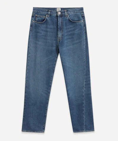Totême Original Twisted Seam Cropped Jeans In Blue