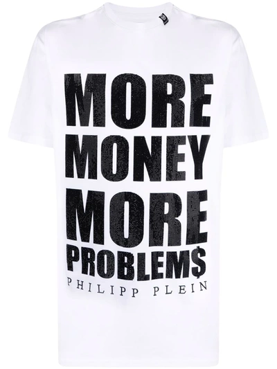 Philipp Plein Slogan-print Cotton T-shirt In 白色