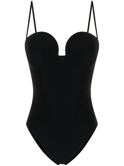 Magda Butrym Lycra Roses One Piece Swimsuit In Black