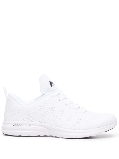 Apl Athletic Propulsion Labs Techloom Pro Mesh Sneakers In White/black/gum