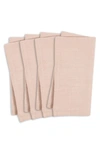 Kaf Home Set Of 4 Washed Rustic Cotton Napkins In Flax