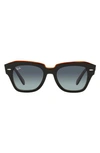 Ray Ban 52mm Square Sunglasses In Black Brown