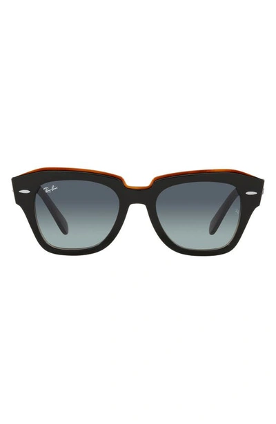 Ray Ban 52mm Square Sunglasses In Black Brown