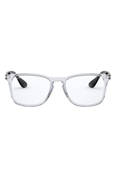 Ray Ban 50mm Small Square Optical Glasses In Shiny Crystal