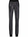 PHILIPP PLEIN CRYSTAL SLIM-CUT TRACK PANTS