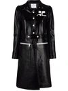 Courrèges Logo-print Lacquered-effect Trench Coat In Black
