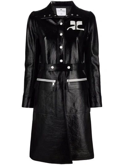 COURRÈGES LOGO-PATCH TRENCH COAT