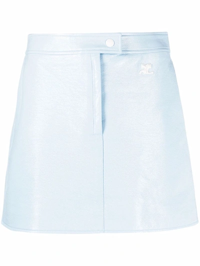 Courrèges Purple Iconic Miniskirt In Clear Blue