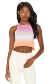 Wsly Rivington Weekend Tank In Helio & Cantaloupe Fade