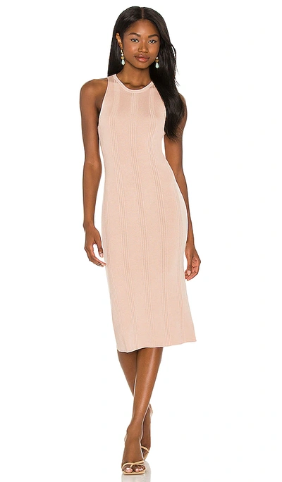 L Agence Shelby Ribbed-knit Dress In Petal