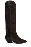 Isabel Marant Denvee Suede Knee-high Boot In 灰色