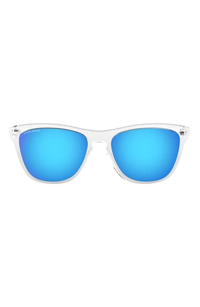Oakley 55mm Polarized Rectangular Sunglasses In Clear/ Blue