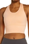 Sweaty Betty Stamina Longline Sports Bra (buy More & Save) In Peach Orange