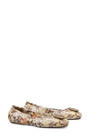 Tory Burch Minnie Printed Travel Ballet Flats, Leather In Reverie Combo
