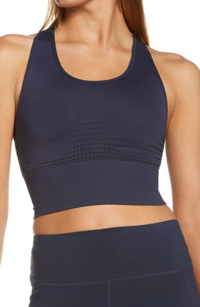 Sweaty Betty Stamina Longline Sports Bra (buy More & Save) In Navy Blue