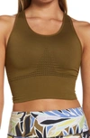 Sweaty Betty Stamina Longline Sports Bra (buy More & Save) In Uniform Green