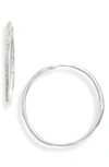 Monica Vinader Silver Riva Large Diamond Hoop Earrings In Sterling Silver