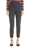 Max Mara Pegno Stretch Jersey Ankle Pants In Navy Blue