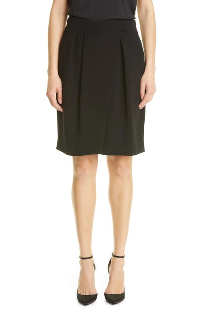 Max Mara Melinda Pleated Cady Skirt In Black