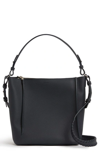 Allsaints Kita Leather Shoulder/crossbody Bag In Dark Ocean Blue