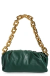 Bottega Veneta The Chain Pouch Leather Shoulder Bag In Raintree-gold