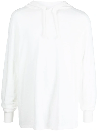 Rag & Bone White Cotton Carded Flame Hoodie In White