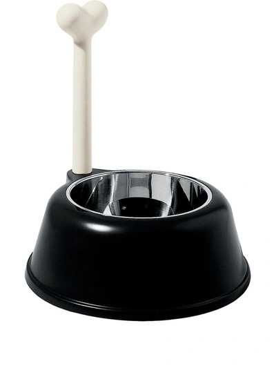 Alessi Lupita Bone-detail Dog Bowl In Black