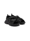 Balenciaga Little Kid's & Kid's Track Double Touch-strap Sandals In Black