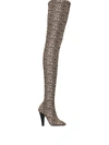 SAINT LAURENT CLOQUÉ THIGH BOOTS