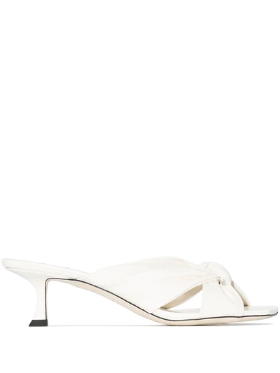 Jimmy Choo Avenue Crisscross Slide Sandals In White