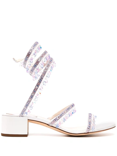René Caovilla Cleo Beaded Sandals In Pink