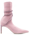 René Caovilla Cleo Fabric Ankle Boots In Pink