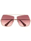 Max Mara Oversized Geometric-frame Pilot Sunglasses In Gold