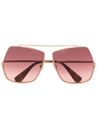 Max Mara Oversized Geometric-frame Pilot Sunglasses In Gold
