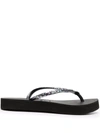 Havaianas Slim Flatform Glitter Rubber Flip-flops In Black