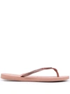 Havaianas Glitter-detail Logo-embossed Flip Flops In Ballet Rose