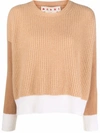 MARNI TWO-TONE CASHMERE SWEATER