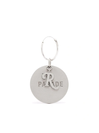 Raf Simons Parade Circular Charm Single Earring In Silver