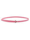 Bottega Veneta Women's Triangle-buckle Leather Belt In Pink