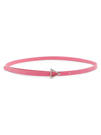 Bottega Veneta Women's Triangle-buckle Leather Belt In Pink