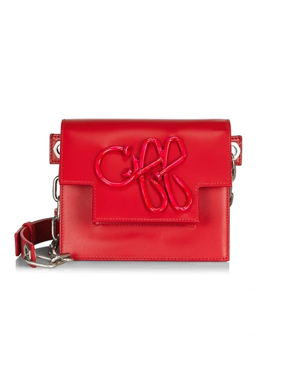 Off-white Off 3d Nail Leather Shoulder Bag In Red
