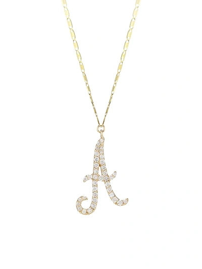 Lana Jewelry Women's 14k Yellow Gold Diamond Initial Pendant