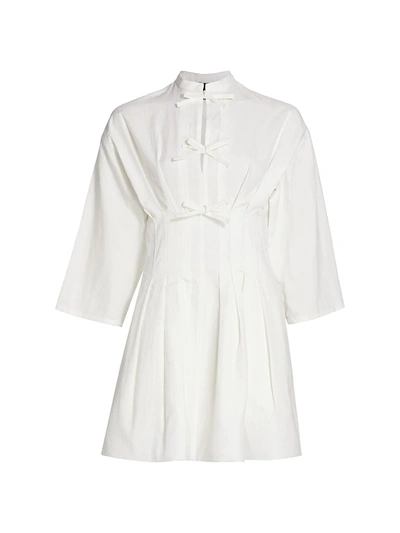 Loewe X Paula's Ibiza Corset Self-tie Mini Dress In White