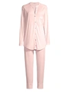 Hanro 2-piece Draped Pajama Set In Rosewater